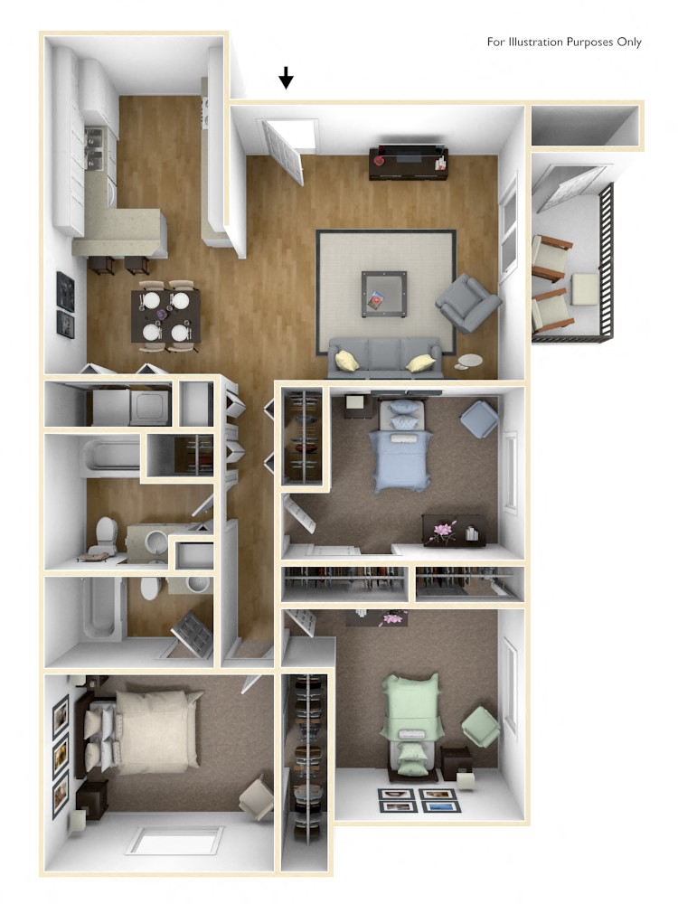 Spokane Valley, WA Aspen Apartments 3 bedrooms 2 bath